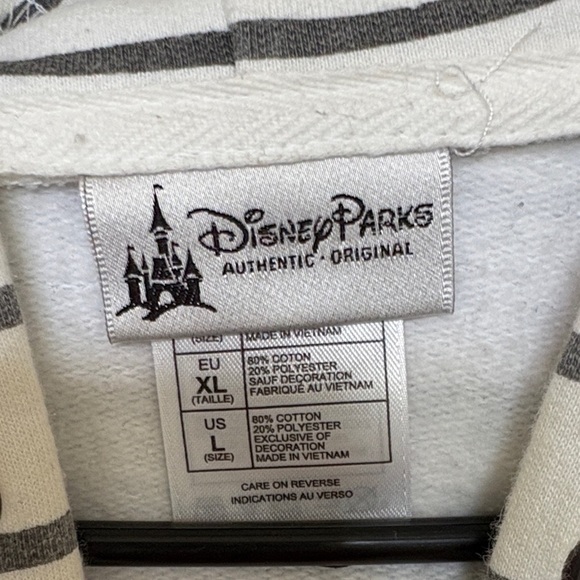 Disney White and Grey Striped Women’s Hoodie - Picture 2 of 5